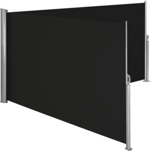 Tectake 402332 doppia tenda laterale con cassonetto in alluminio - nero, 160 x 600 cm