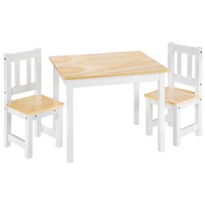 Tectake 402376 set tavolo e sedie per bambini alice - bianco