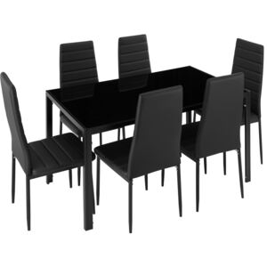 Tectake 402839 set di mobili per sala da pranzo brandenburg 6+1 - nero