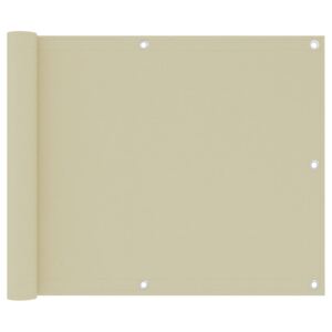 VidaXL Paravento da Balcone Crema 75x300 cm Tessuto Oxford