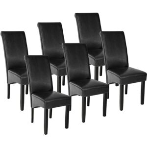 Tectake 403495 6 sedie da sala da pranzo con seduta ergonomica - nero