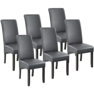 Tectake 403592 6 sedie da sala da pranzo con seduta ergonomica - grigio