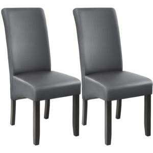 Tectake 403590 2 sedie da sala da pranzo con seduta ergonomica - grigio