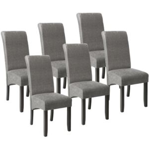 Tectake 403629 6 sedie da sala da pranzo con seduta ergonomica - grigio marmorizzato