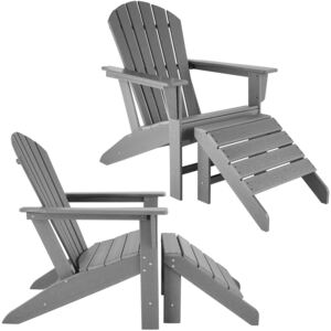 Tectake 403808 set 2 sedie da giardino janis con poggiapiedi joplin - grigio