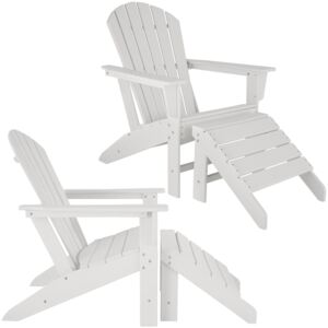 Tectake 403809 set 2 sedie da giardino janis con poggiapiedi joplin - bianco