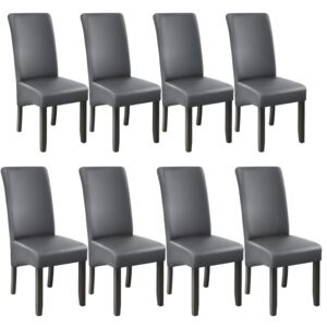 Tectake 403992 8 sedie da sala da pranzo con seduta ergonomica - grigio
