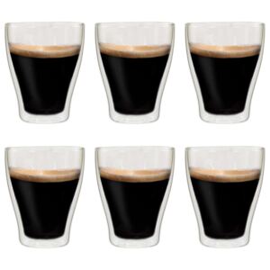 VidaXL Bicchieri a Doppia Parete per Latte Macchiato 6 pz 370 ml