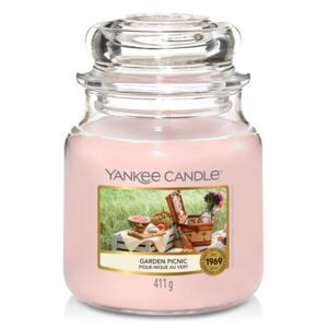 Yankee Candle rosa profumata candela Garden Picnic Classic medio