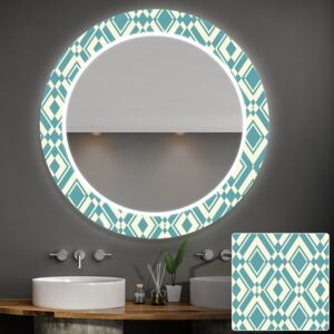 Specchio decorativo rotondo retroilluminato a LED per bagni