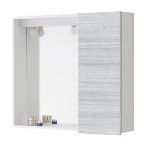 Specchiera contenitore per il bagno 60x67 cm con un&#039;anta colore grigio