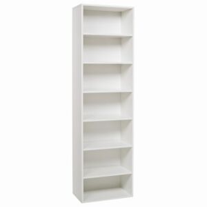 Libreria Bianco Frassinato in legno nobilitato con 7 ripiani Cm 60x30xH 210