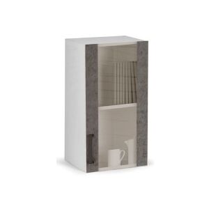 Pensile vetrina grigio cemento 1 anta in legno nobilitato h.72x40x32cm