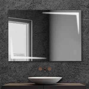 Specchio bagno retroilluminato con decori LED 105x70 cm reversibile