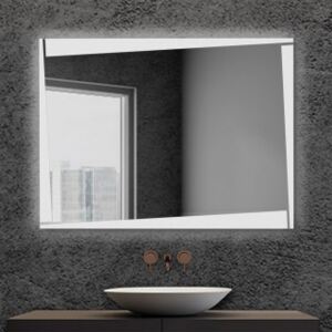 Specchio bagno retroilluminato LED 105x70 cm con fasce disegnate