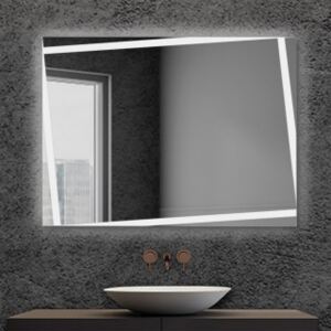 Specchio bagno retroilluminato LED 90x70 cm con fasce reversibile