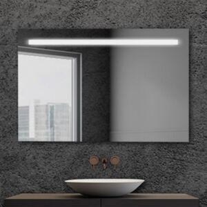Specchio bagno retroilluminato LED 105x70 cm con fascia superiore
