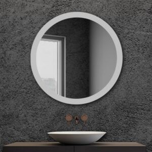 Specchio da bagno serigrafato tondo con telaio Diametro 80 cm