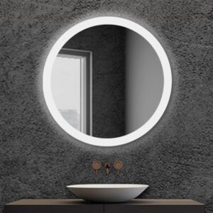 Specchio bagno tondo retroilluminato LED Diametro 80 cm con cornice serigrafata
