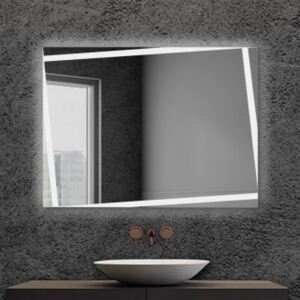 Specchio bagno retroilluminato LED 80x60 cm reversibile con fasce