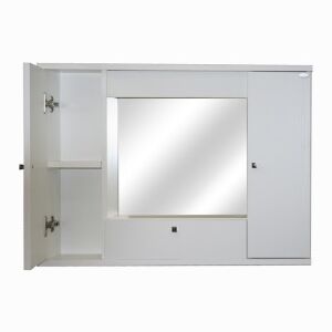 Mobile specchiera bagno bianco frassinato 2 ante c/ribalta h.61x93x14 cm