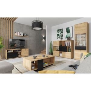 Set mobili soggiorno EFBS15 Frassino + nero quercia