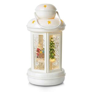 Lanterna decorativa LED Cosy bianca con glitter