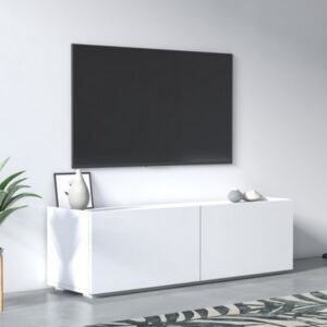 Mobile da soggiorno porta TV con due ante a ribalta, cm 119 x 35 x 37, colore bianco