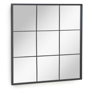Kave Home - Specchio da parete Ulrica in metallo nero 80 x 80 cm
