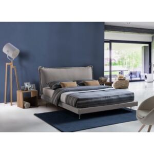 Letto Teresa matrimoniale con contenitore, apertura frontale, cm 210 x 180 h110, Grigio