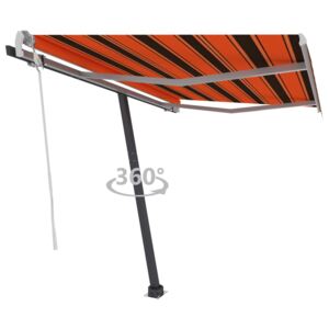 VidaXL Tenda da Sole Retrattile Manuale 350x250 cm Arancione e Marrone