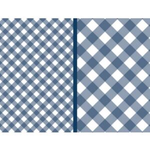 Set di 2 tovagliette rettangolari, 40 x 30, colore Blu e bianco