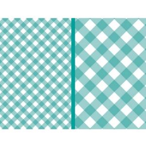 Set di 2 tovagliette rettangolari, 40 x 30, colore Blu e bianco