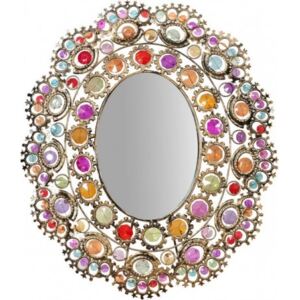 Specchio Gemme Colorate Ovale 43x50 cm