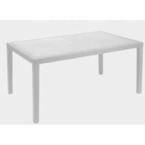 Tavolo rettangolare da giardino, Made in Italy, 138x78x72 cm, color Bianco