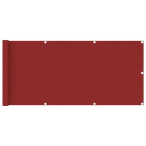VidaXL Paravento da Balcone Rosso 75x400 cm in HDPE