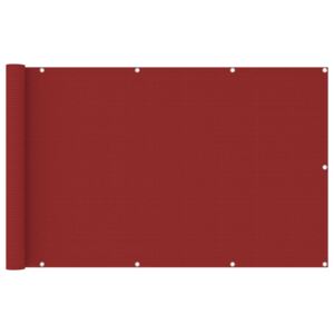 VidaXL Paravento da Balcone Rosso 120x600 cm in HDPE
