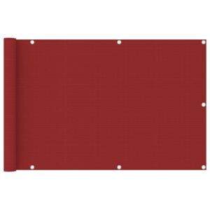 VidaXL Paravento da Balcone Rosso 90x400 cm in HDPE