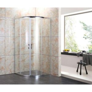 Box Doccia Semicircolare Trasparente 4mm Doppia Scorrevole H185 - 80x80