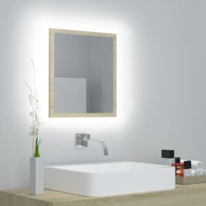 VidaXL Specchio da Bagno LED Rovere Sonoma 40x8,5x37 cm in Truciolato