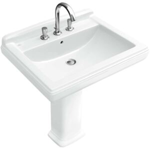 Villeroy & Boch Hommage - Lavabo con troppopieno, 750 mm x 580 mm, con Ceramicplus, bianco - lavabo a foro singolo 710175R1