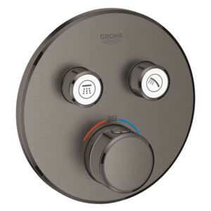 Grohe Grohtherm SmartControl - Miscelatore doccia termostatico ad incasso, 2 utenze, Hard Graphite spazzolata 29119AL0