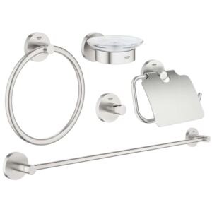 Grohe Essentials - Set di accessori per bagno 5 in 1, supersteel 40344DC1