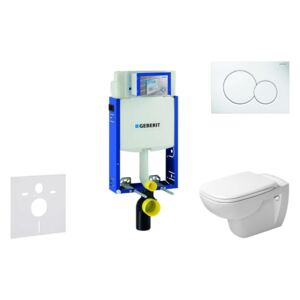 Geberit Combifix - Set per WC sospeso, modulo di installazione e copriwater D-Code, Rimless, SoftClose, placca di comando Sigma01, bianco alpino 110.302.00.5 NH1
