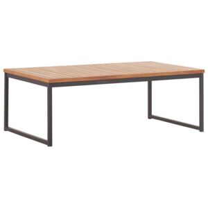 Tavolino da Caffè 100x60x36cm Legno Massello di Acacia Acciaio