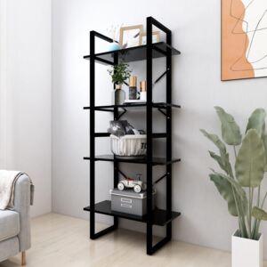 Libreria A Parete 120x22xh156 Cm Design Moderno Esteban Rovere E Nero