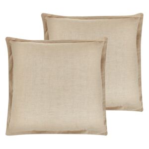 Set di 2 cuscini decorativi beige 45 x 45 cm sfoderabili con cerniera stile boho tradizionale Beliani