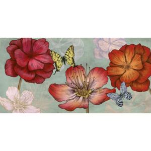Quadro, stampa su tela. Eve C. Grant, Fiori e farfalle (Acqua)
