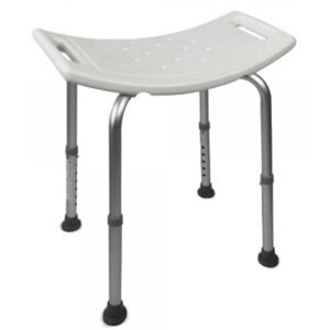 Sedia per doccia regolabile con sedile in abs e gambe in alluminio