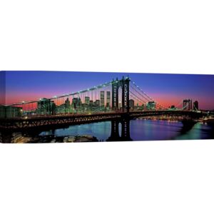 Quadro, stampa su tela. Berenholtz, Il ponte di Manhattan e lo Skyline